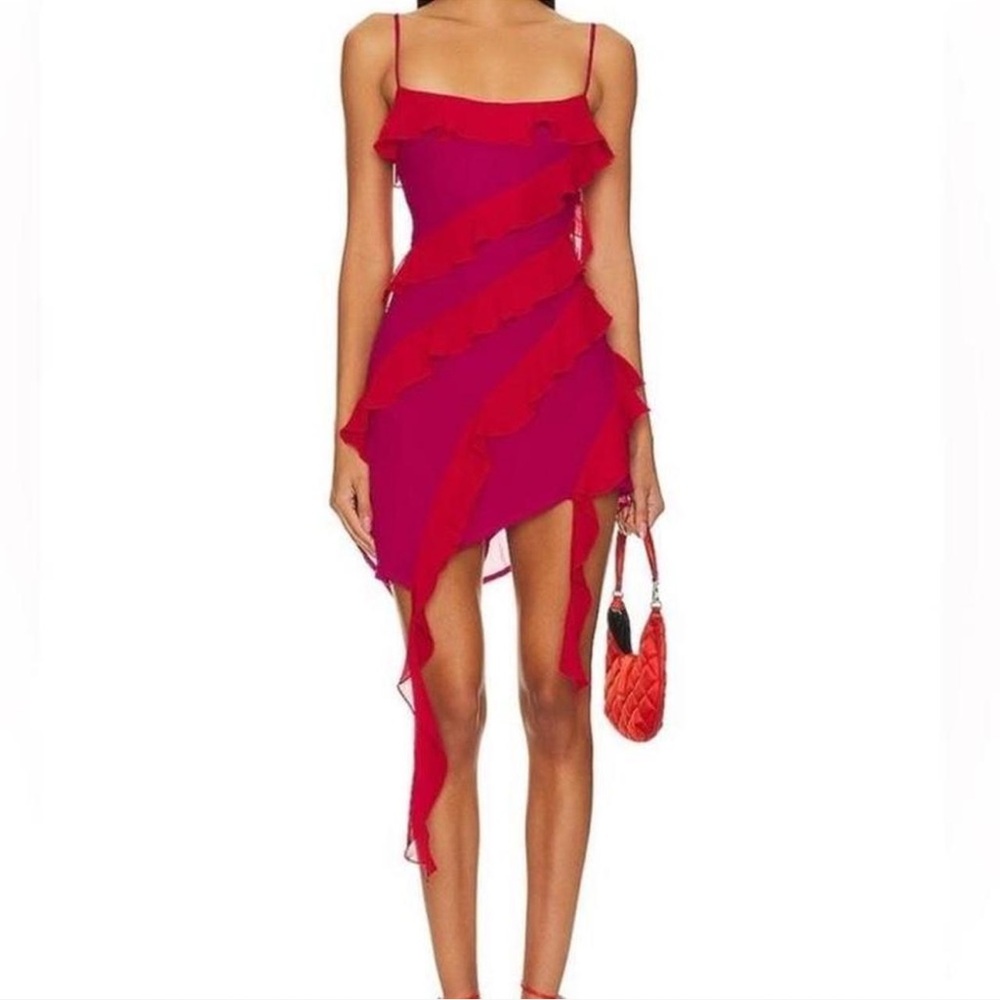 Lovers + Friends Asymmetrical Ruffle Mini Dress